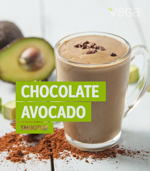 Smoothie with avocado and cocoa for healthy skin
