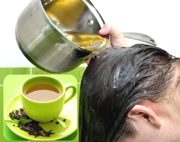 Green tea mixtures for hair make it stronger