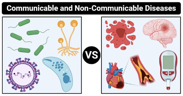 The difference between communicable and non-communicable diseases