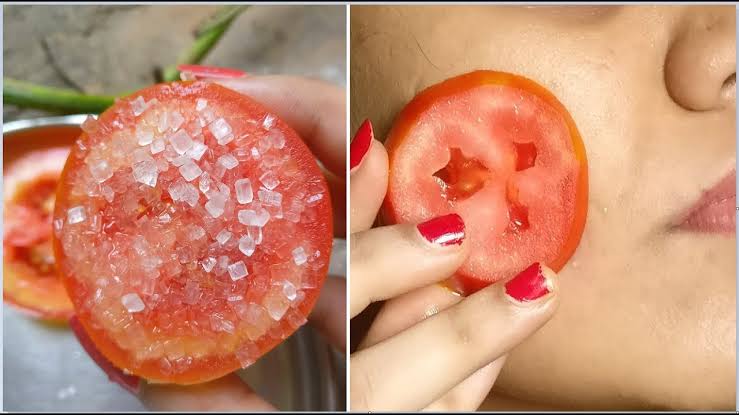 Tomatoes to get rid of the roughness of the face, hands and elbows