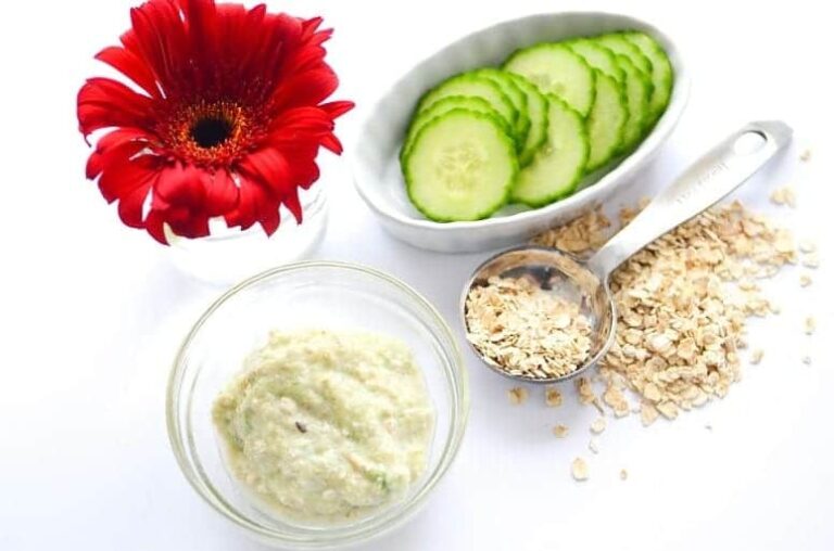DIY Cucumber and Oat Face Mask