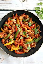 Healthy "chicken fajitas".. A nutritious and balanced meal