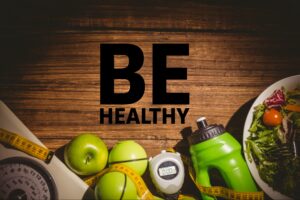 healthy-message-with-wooden-background