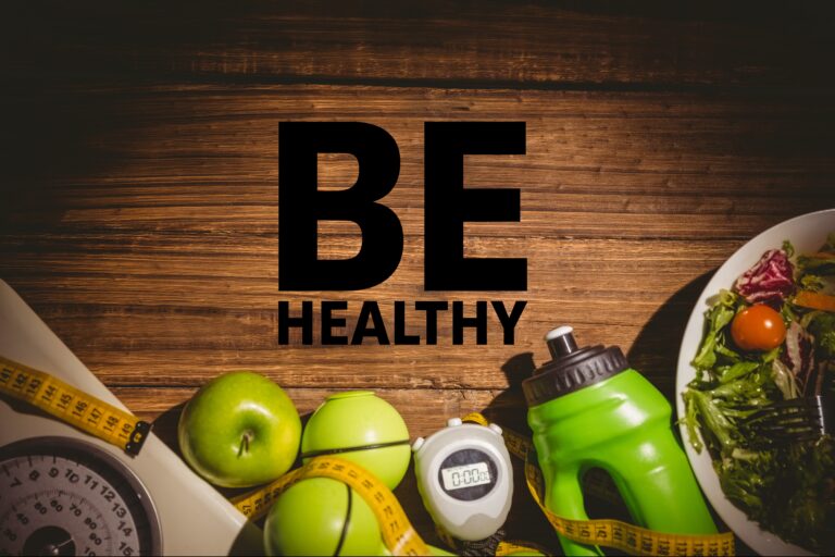 healthy-message-with-wooden-background